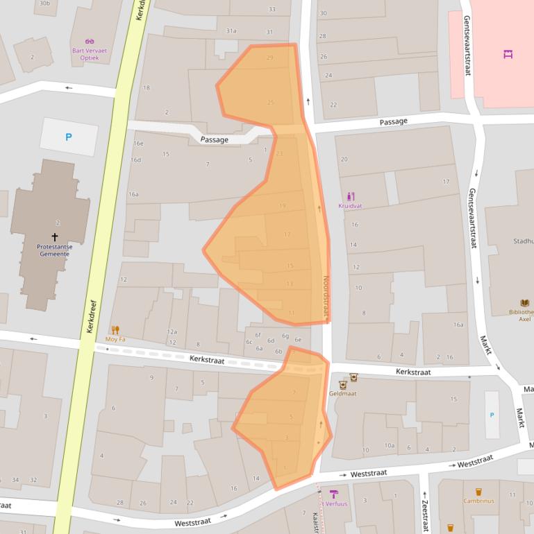 Kaart van postcodegebied 4571GB.