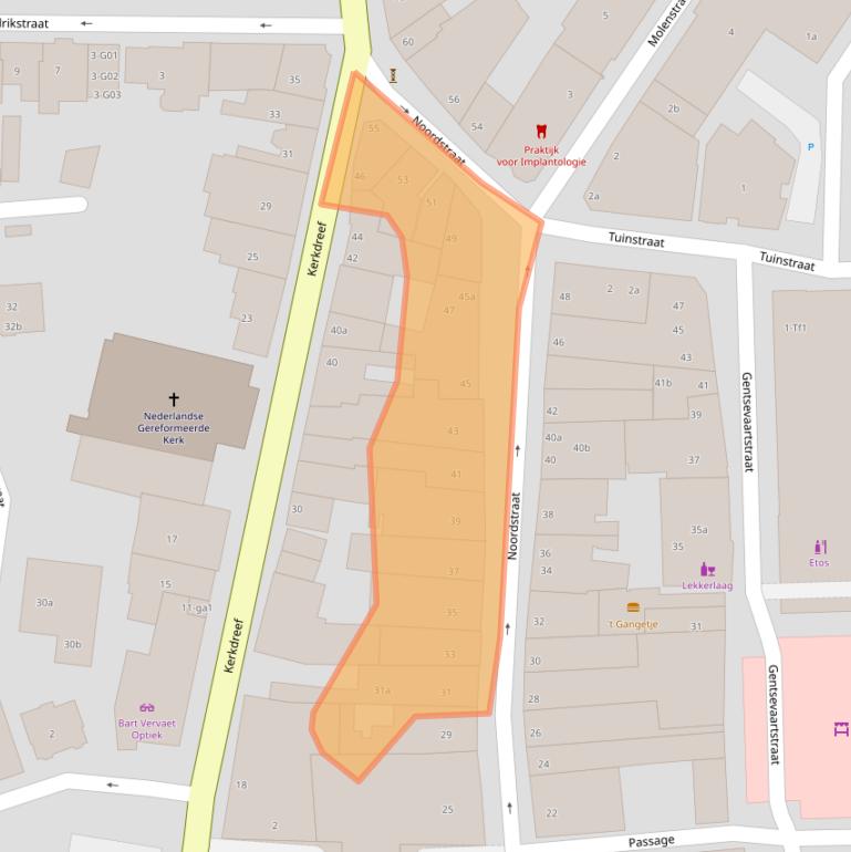 Kaart van postcodegebied 4571GC.