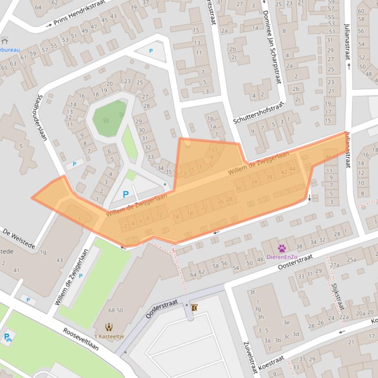 Kaart van postcodegebied 4571GV.