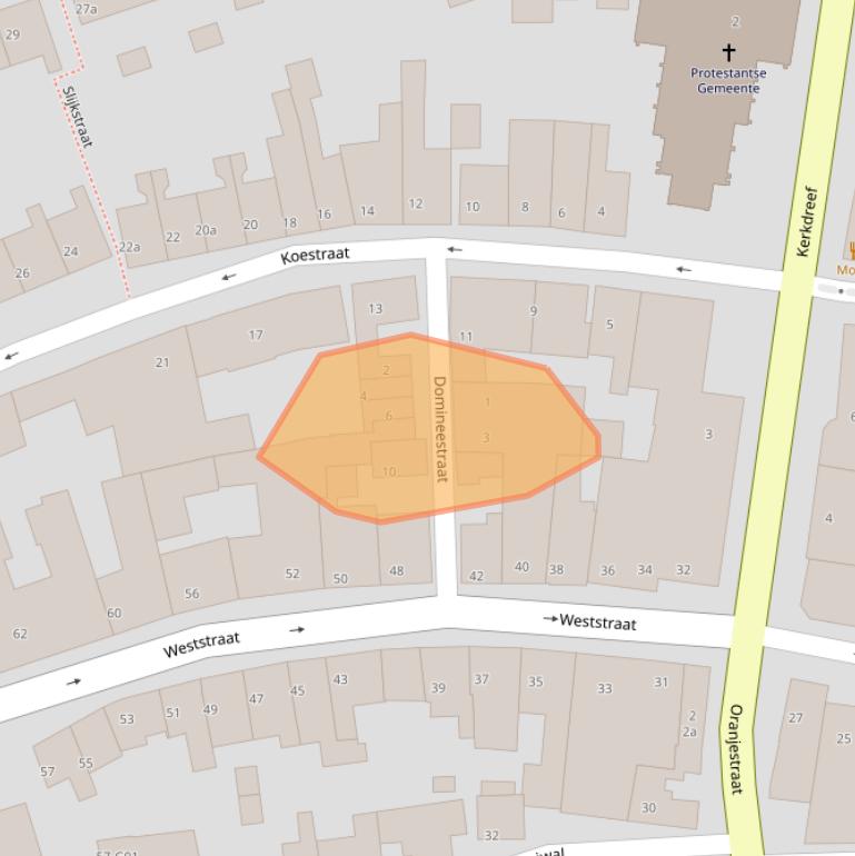 Kaart van postcodegebied 4571GZ.