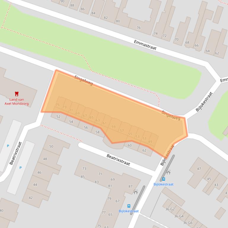 Kaart van postcodegebied 4571KB.