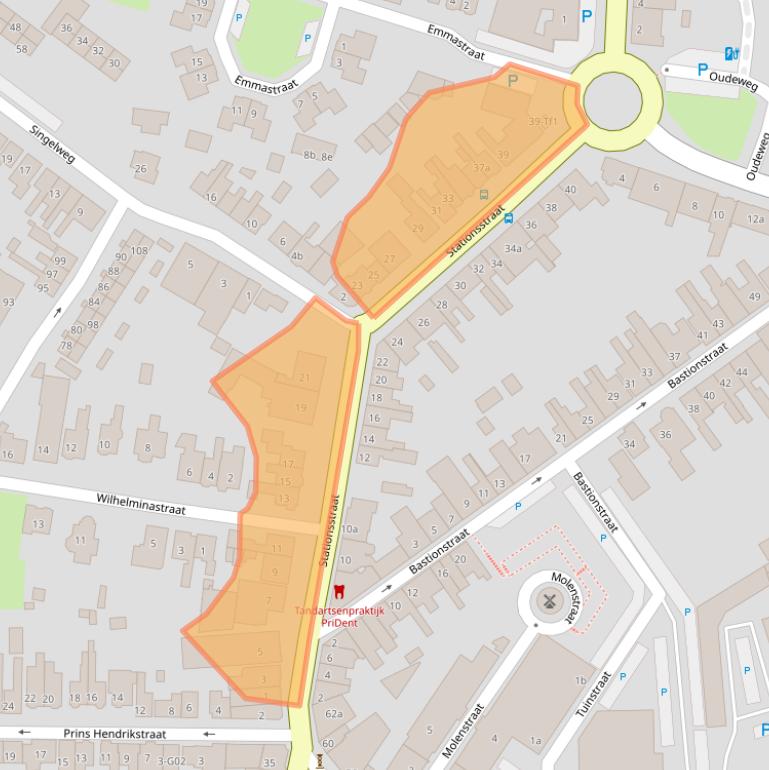 Kaart van postcodegebied 4571LA.