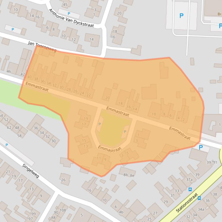 Kaart van postcodegebied 4571LC.