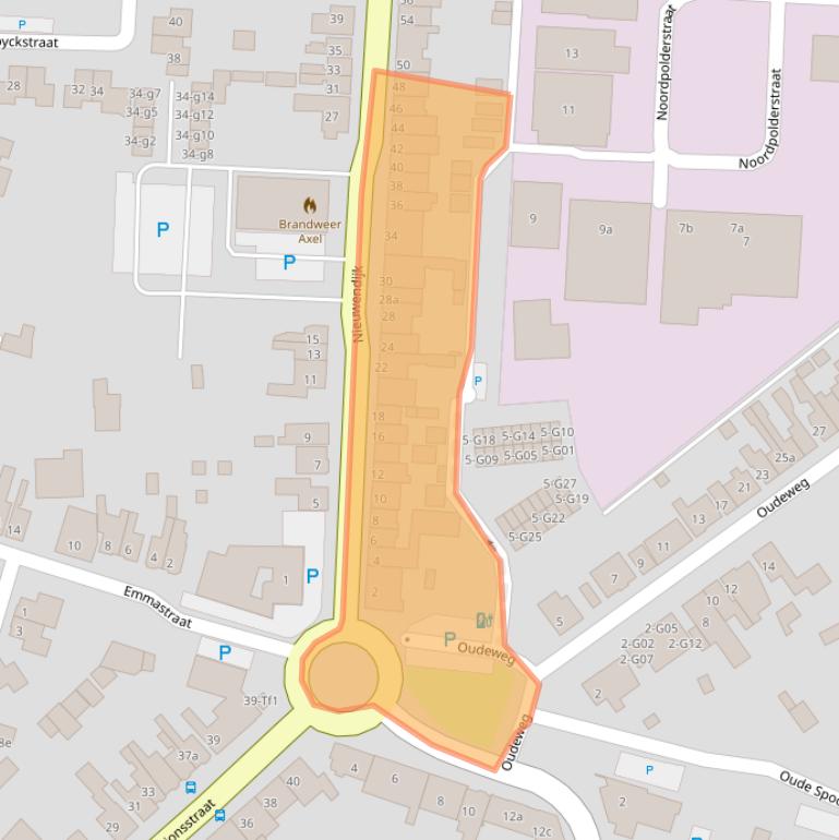 Kaart van postcodegebied 4571LJ.