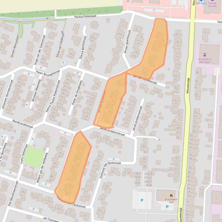 Kaart van postcodegebied 4571LV.