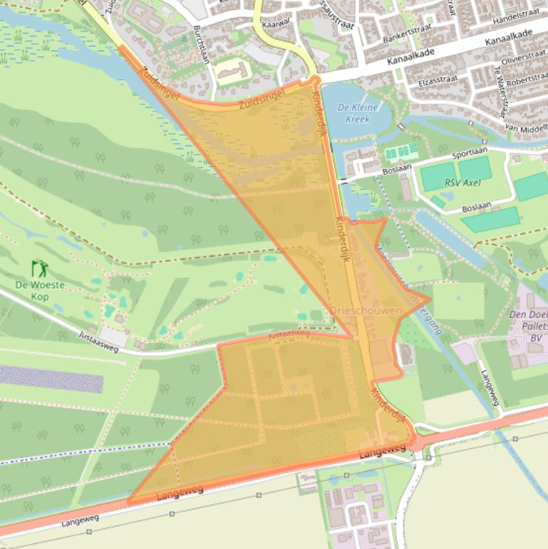 Kaart van postcodegebied 4571SX.