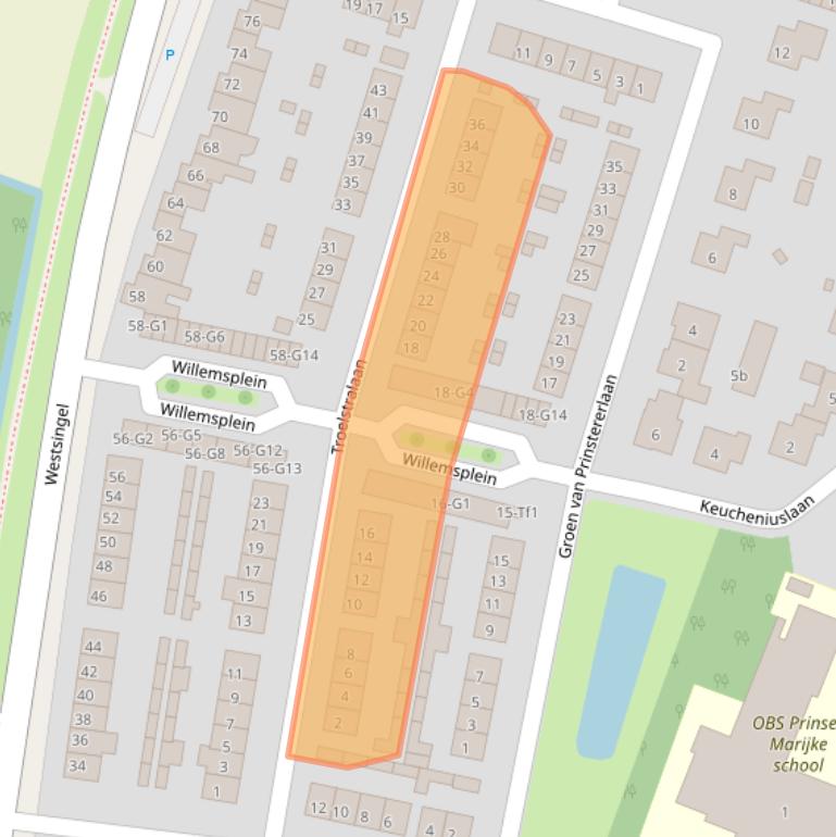 Kaart van postcodegebied 4571VC.
