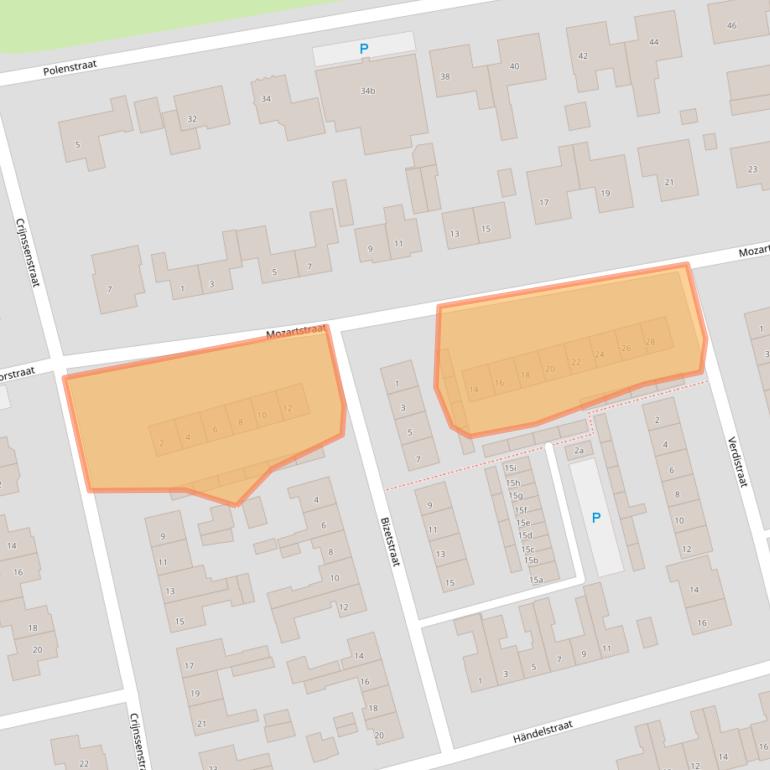 Kaart van postcodegebied 4571XJ.