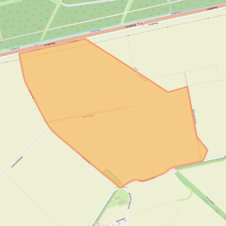 Kaart van postcodegebied 4574NC.