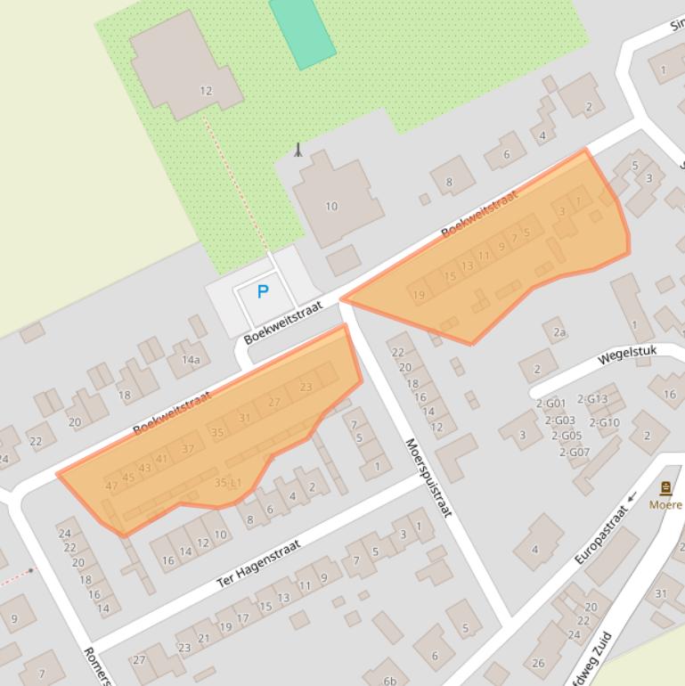 Kaart van postcodegebied 4574RH.