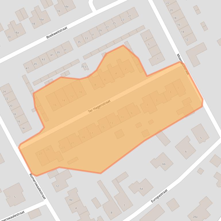 Kaart van postcodegebied 4574RL.