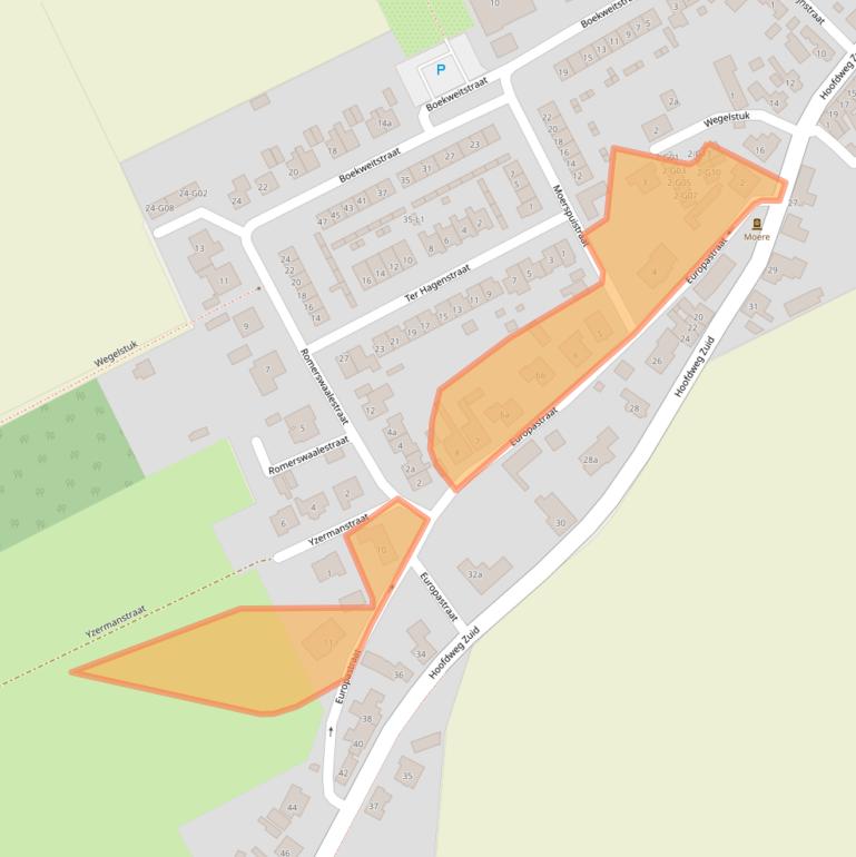 Kaart van postcodegebied 4574RN.