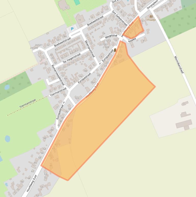 Kaart van postcodegebied 4574RT.