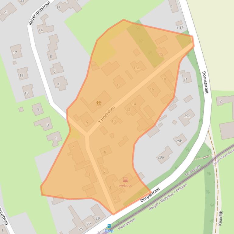 Kaart van postcodegebied 4575NG.