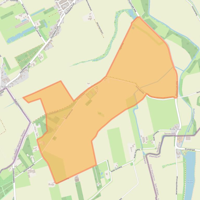 Kaart van postcodegebied 4575NH.