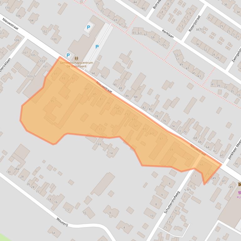 Kaart van postcodegebied 4576AJ.