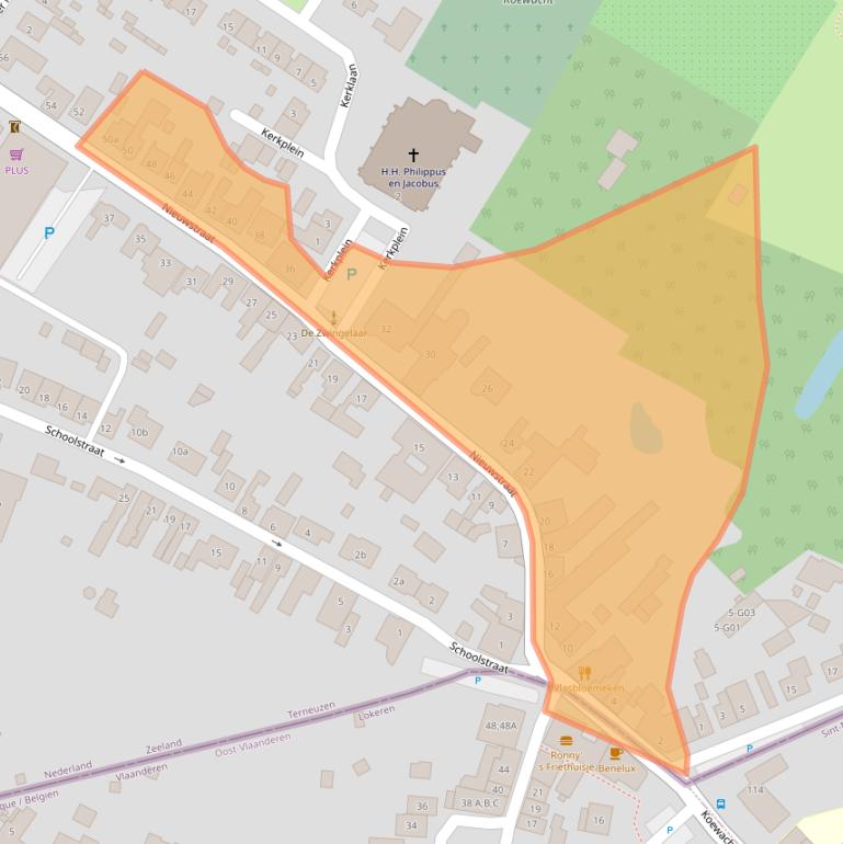 Kaart van postcodegebied 4576AL.