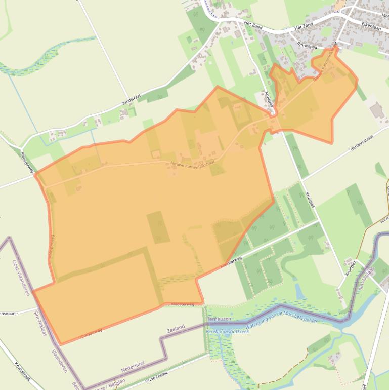 Kaart van postcodegebied 4576BT.
