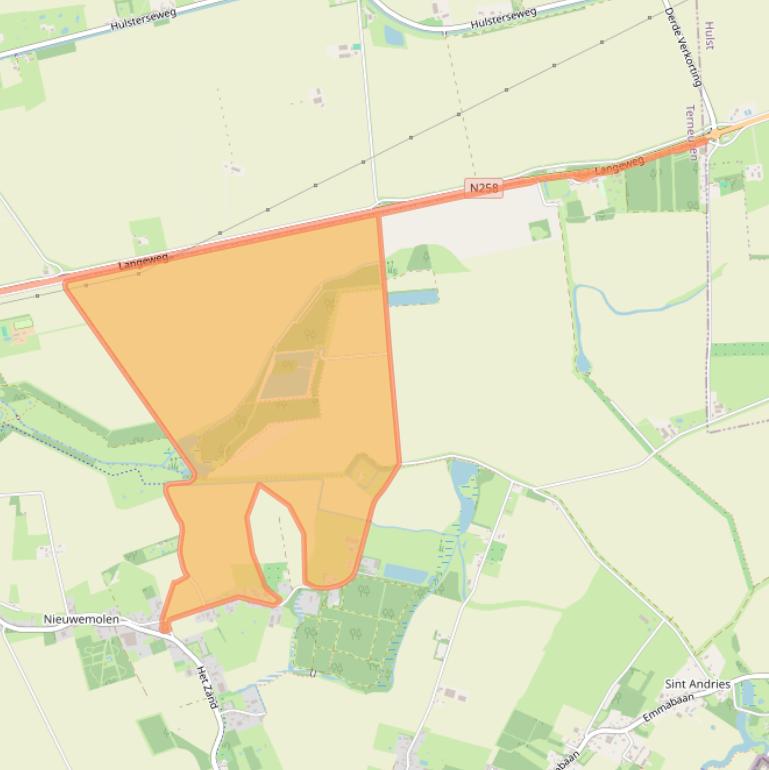 Kaart van postcodegebied 4576CN.