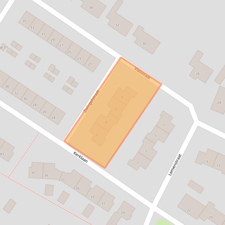 Kaart van postcodegebied 4576DA.