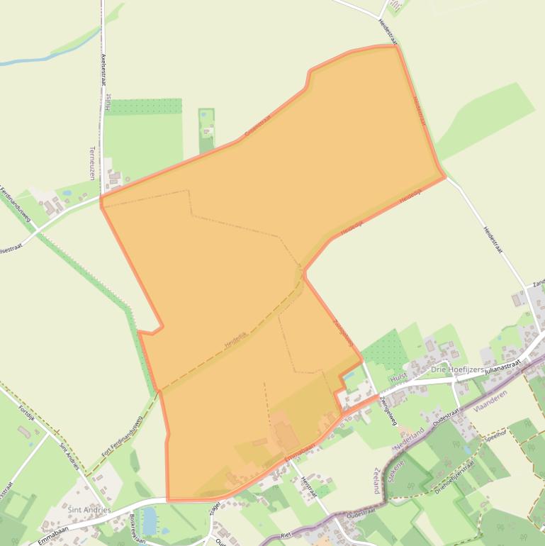 Kaart van postcodegebied 4576EC.