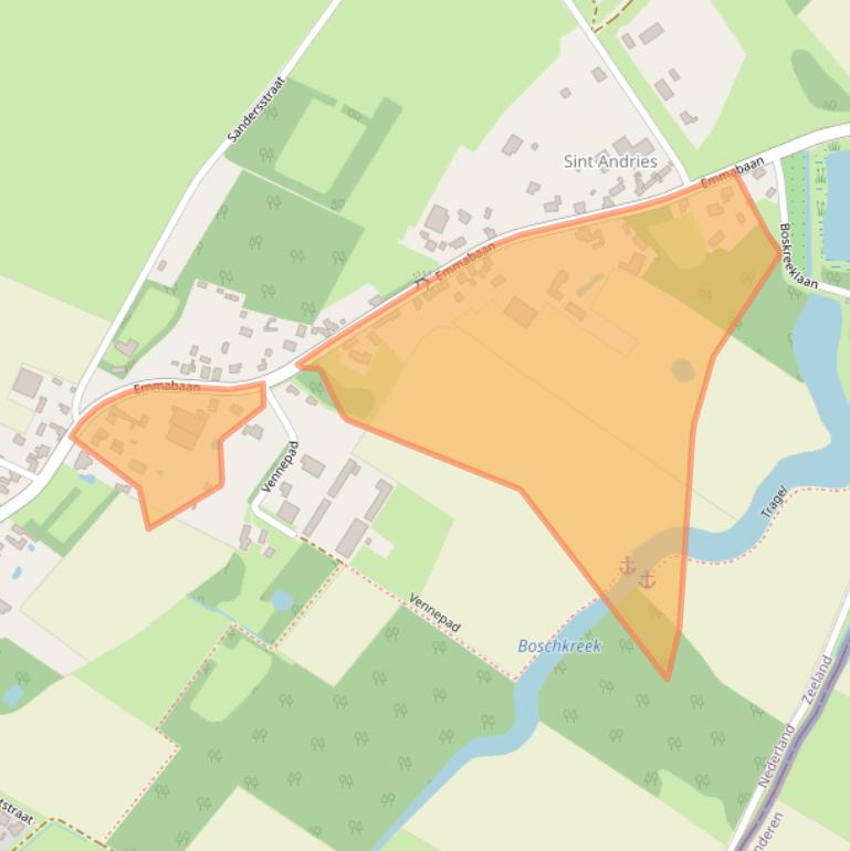 Kaart van postcodegebied 4576EE.