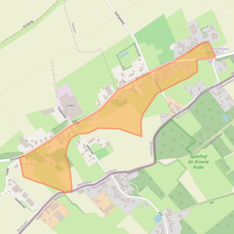 Kaart van postcodegebied 4576EG.