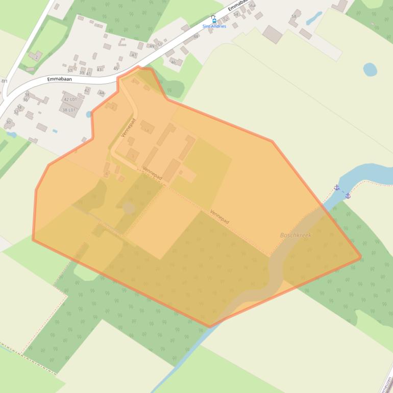 Kaart van postcodegebied 4576EJ.