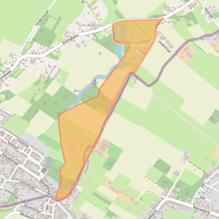 Kaart van postcodegebied 4576EP.