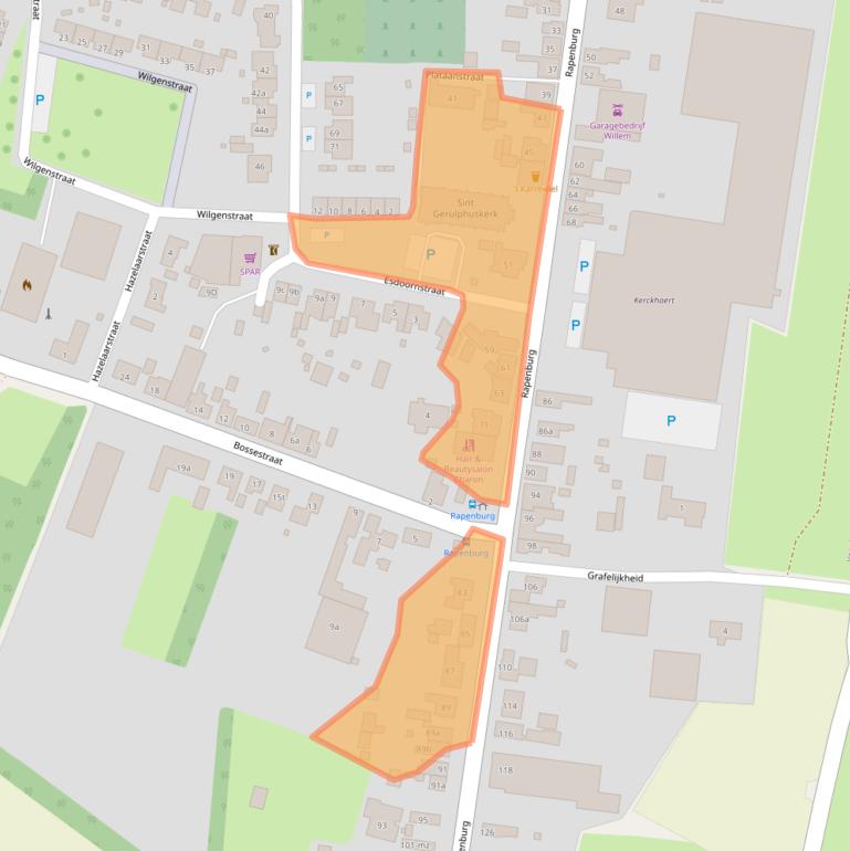 Kaart van postcodegebied 4581AB.