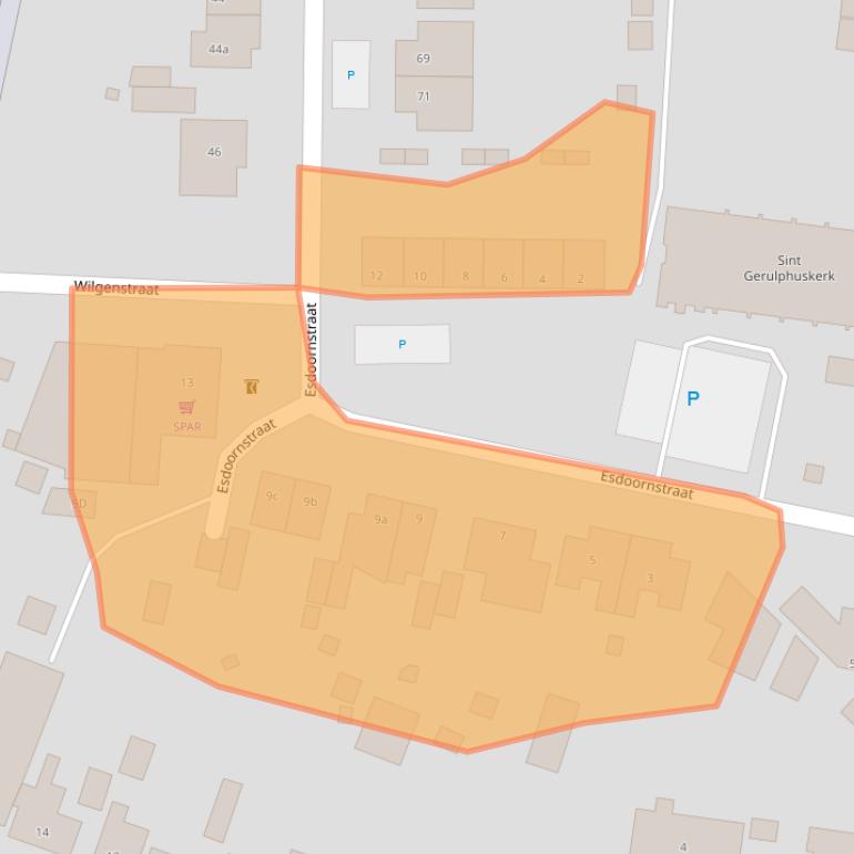 Kaart van postcodegebied 4581AK.