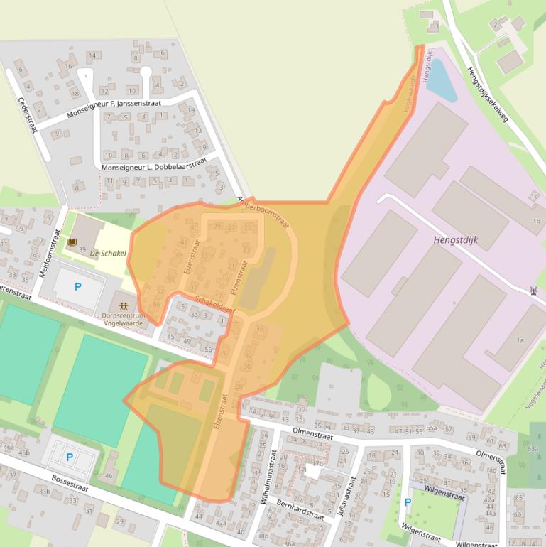 Kaart van postcodegebied 4581AW.