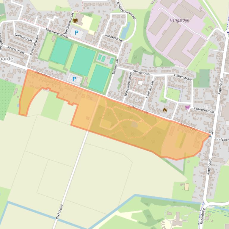 Kaart van postcodegebied 4581BA.