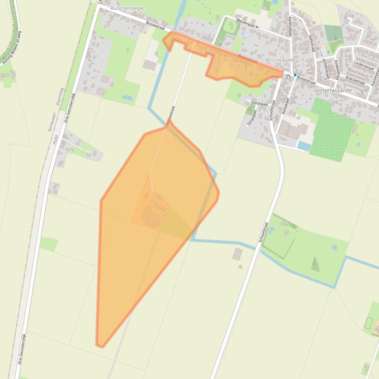 Kaart van postcodegebied 4581BC.