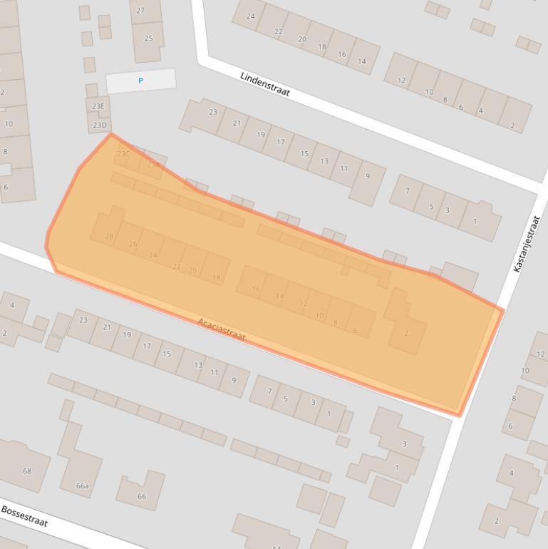 Kaart van postcodegebied 4581BL.