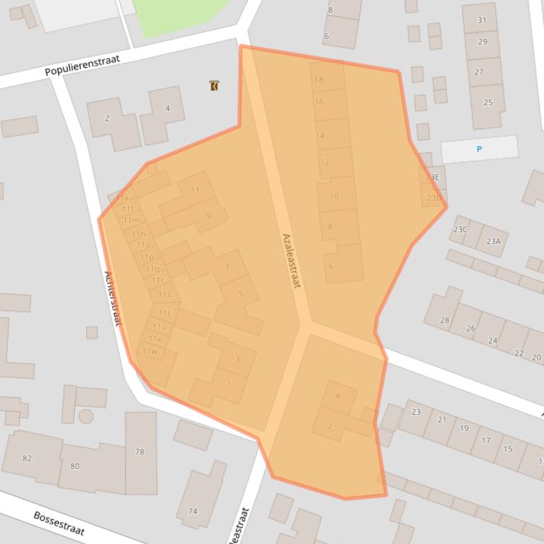 Kaart van postcodegebied 4581BP.