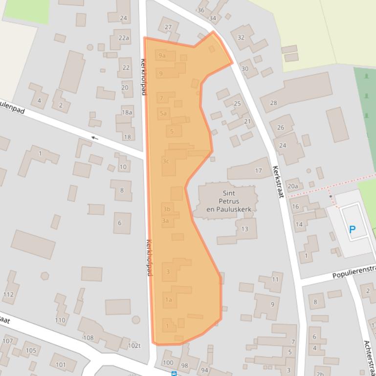 Kaart van postcodegebied 4581BX.