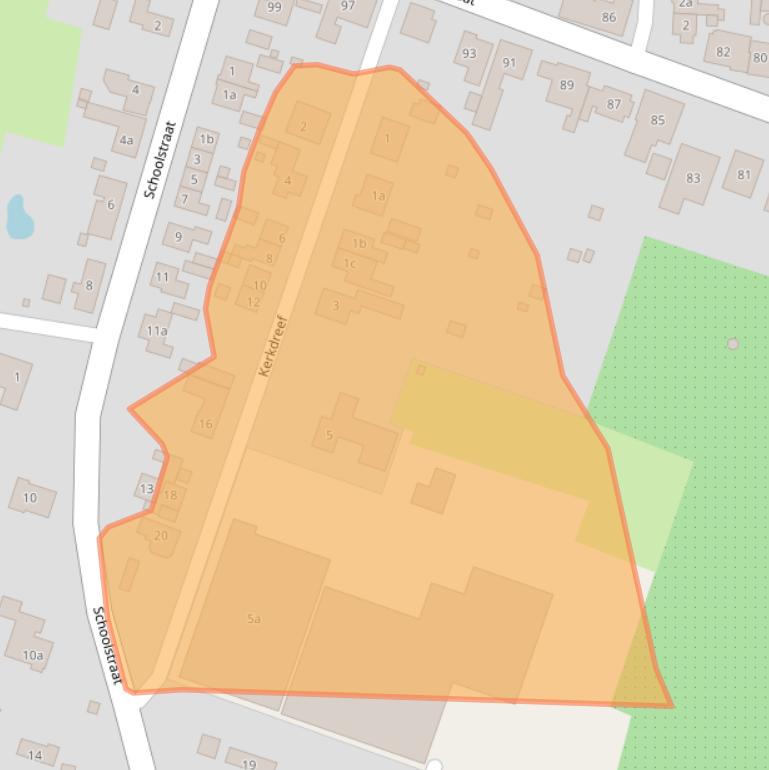Kaart van postcodegebied 4581CB.