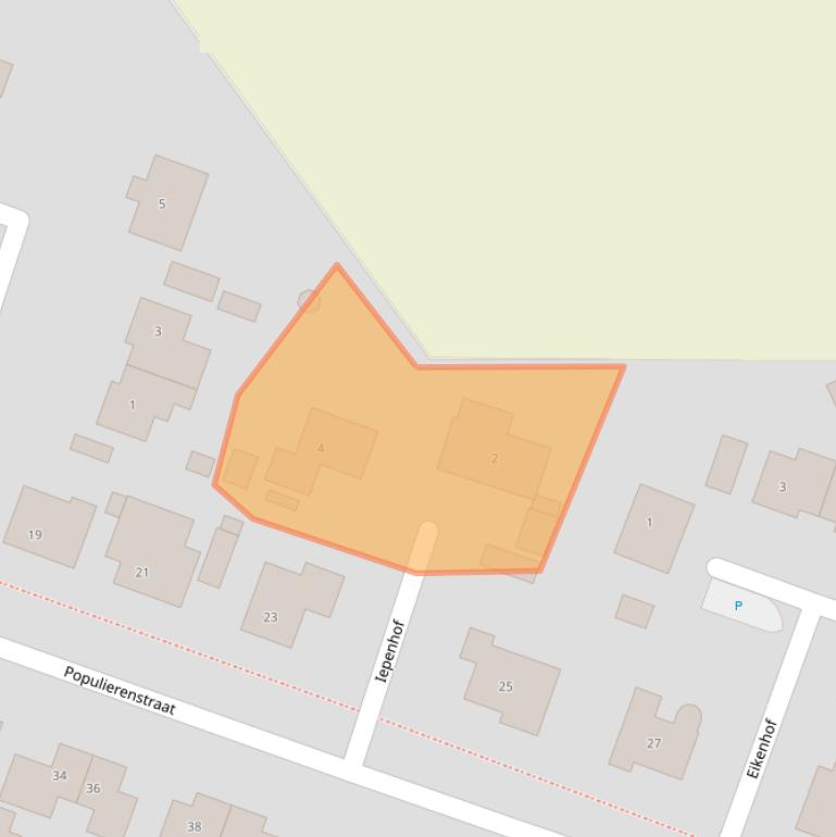 Kaart van postcodegebied 4581DB.