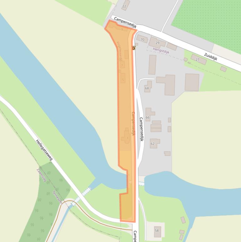 Kaart van postcodegebied 4581PV.