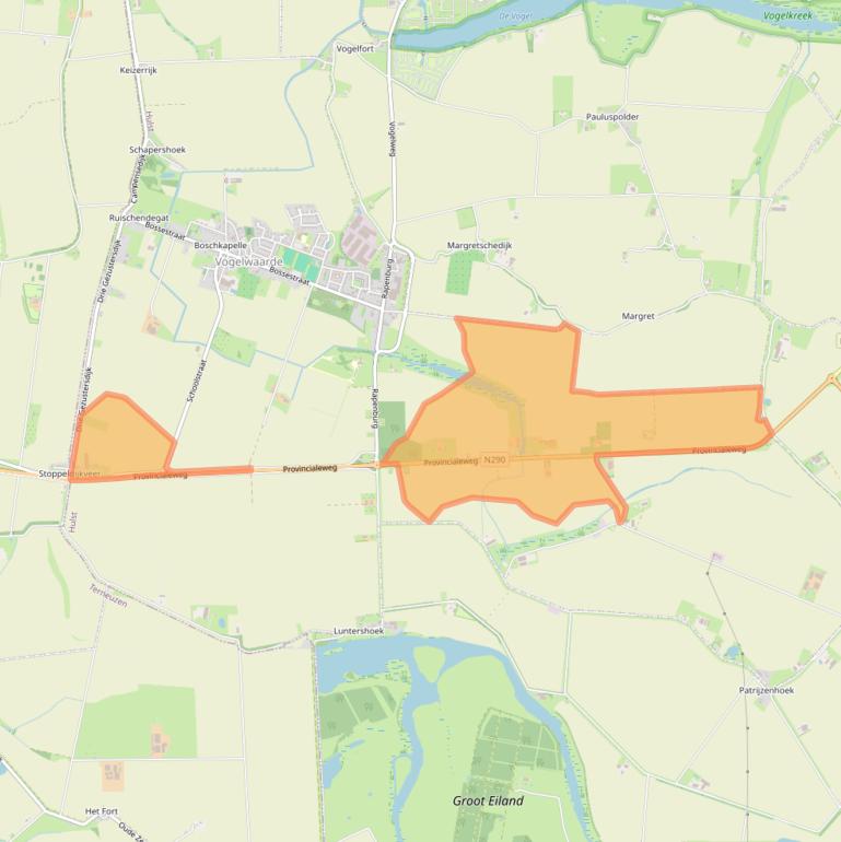 Kaart van postcodegebied 4581RN.