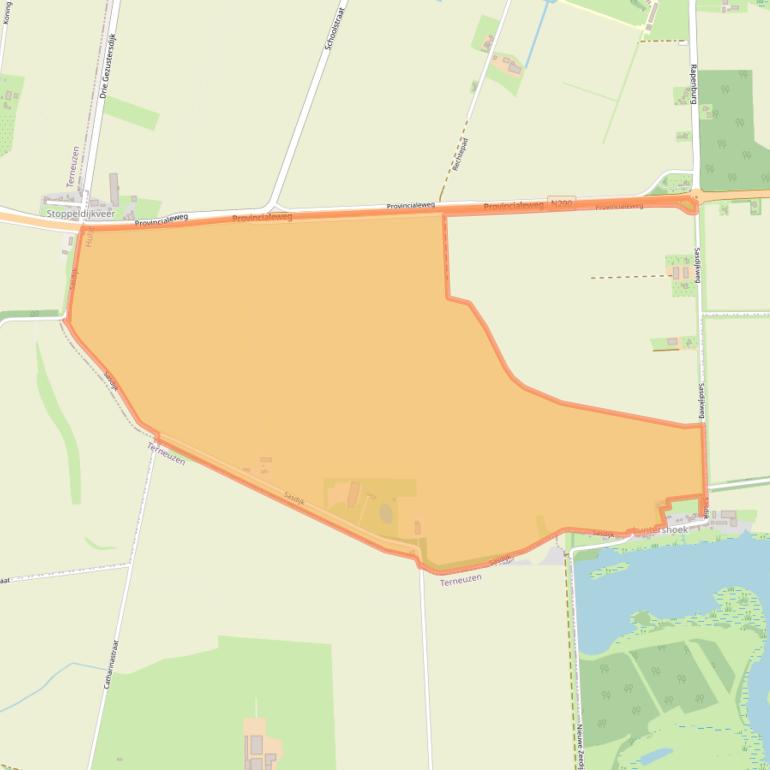 Kaart van postcodegebied 4581RS.