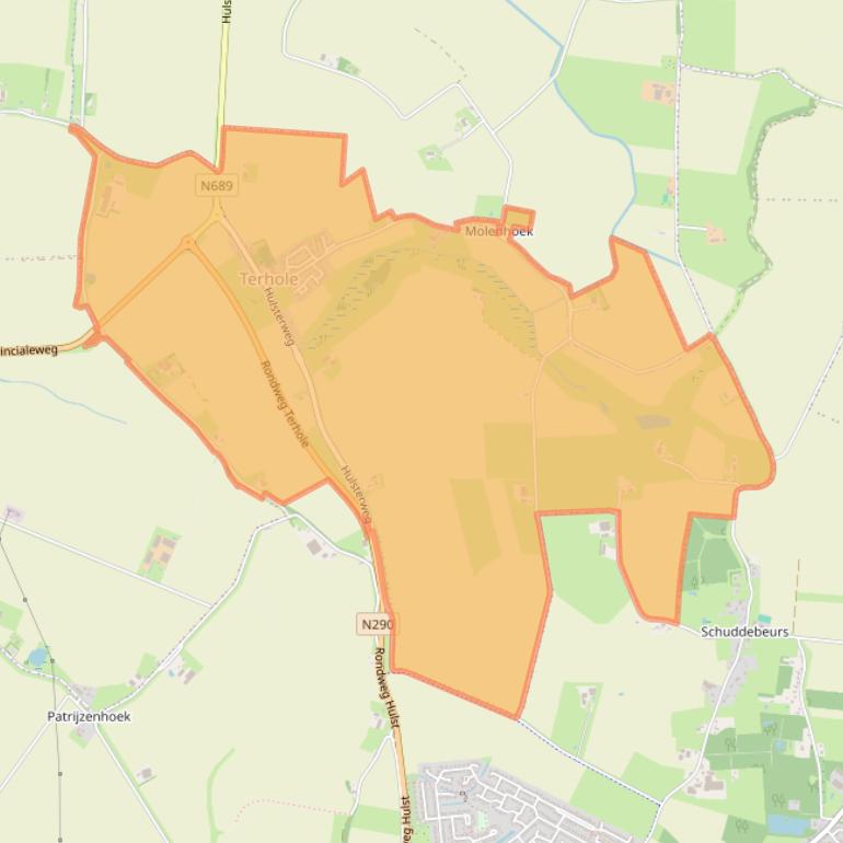 Kaart van postcodegebied 4583.