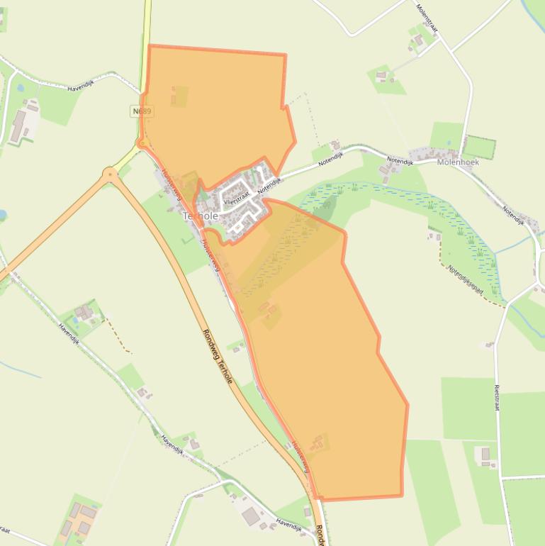 Kaart van postcodegebied 4583SL.