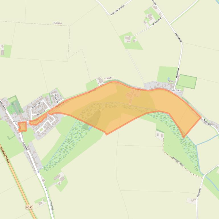 Kaart van postcodegebied 4583SW.