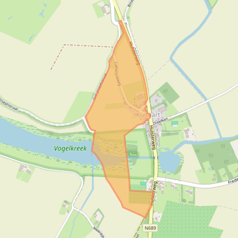 Kaart van postcodegebied 4584LK.