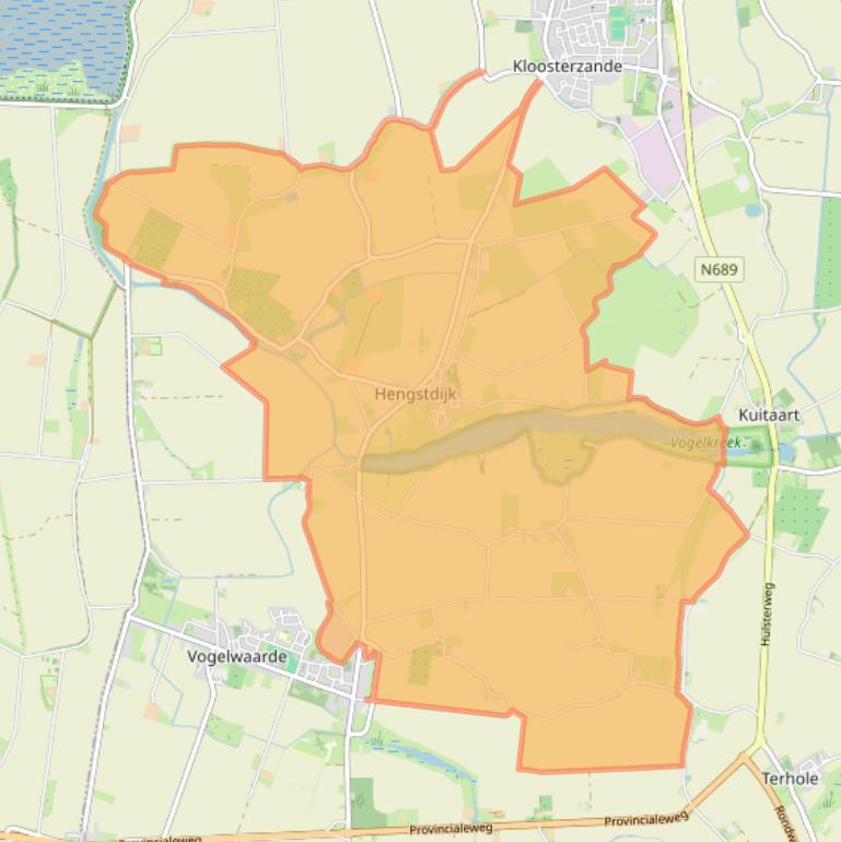 Kaart van postcodegebied 4585.