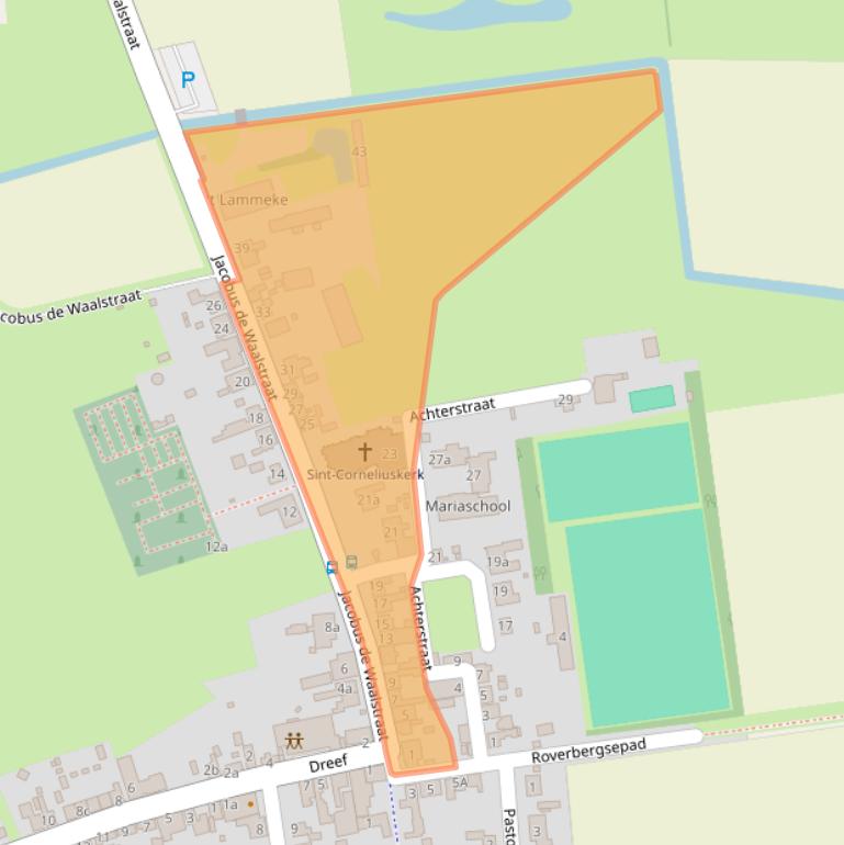 Kaart van postcodegebied 4586AD.