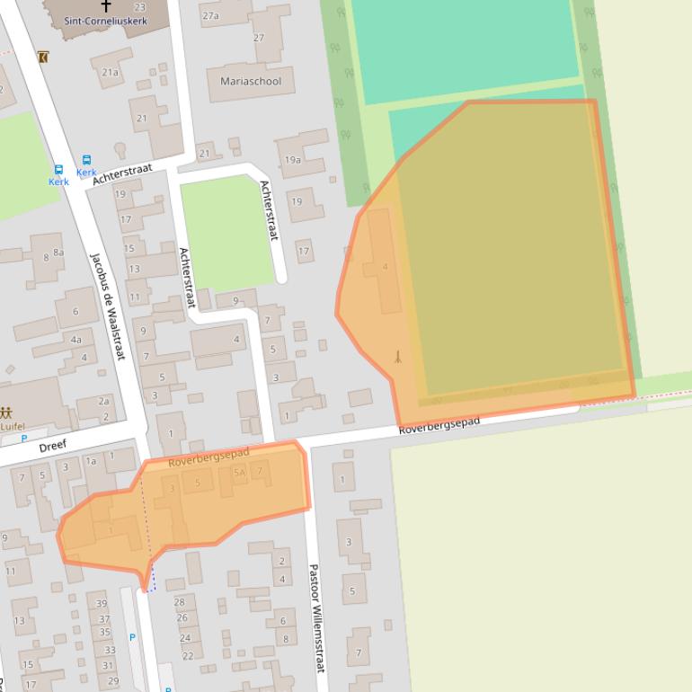 Kaart van postcodegebied 4586AH.