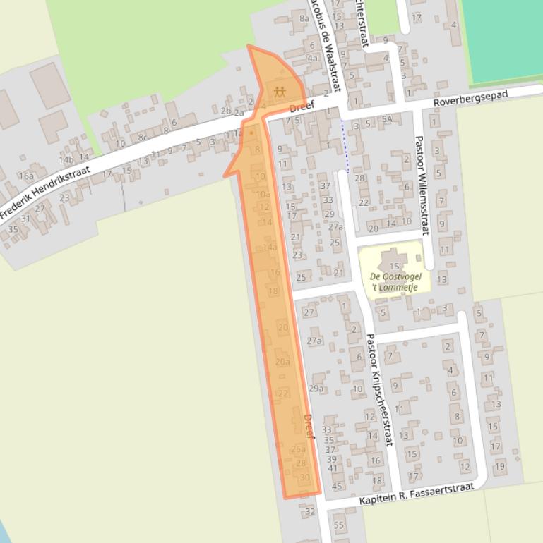 Kaart van postcodegebied 4586AN.